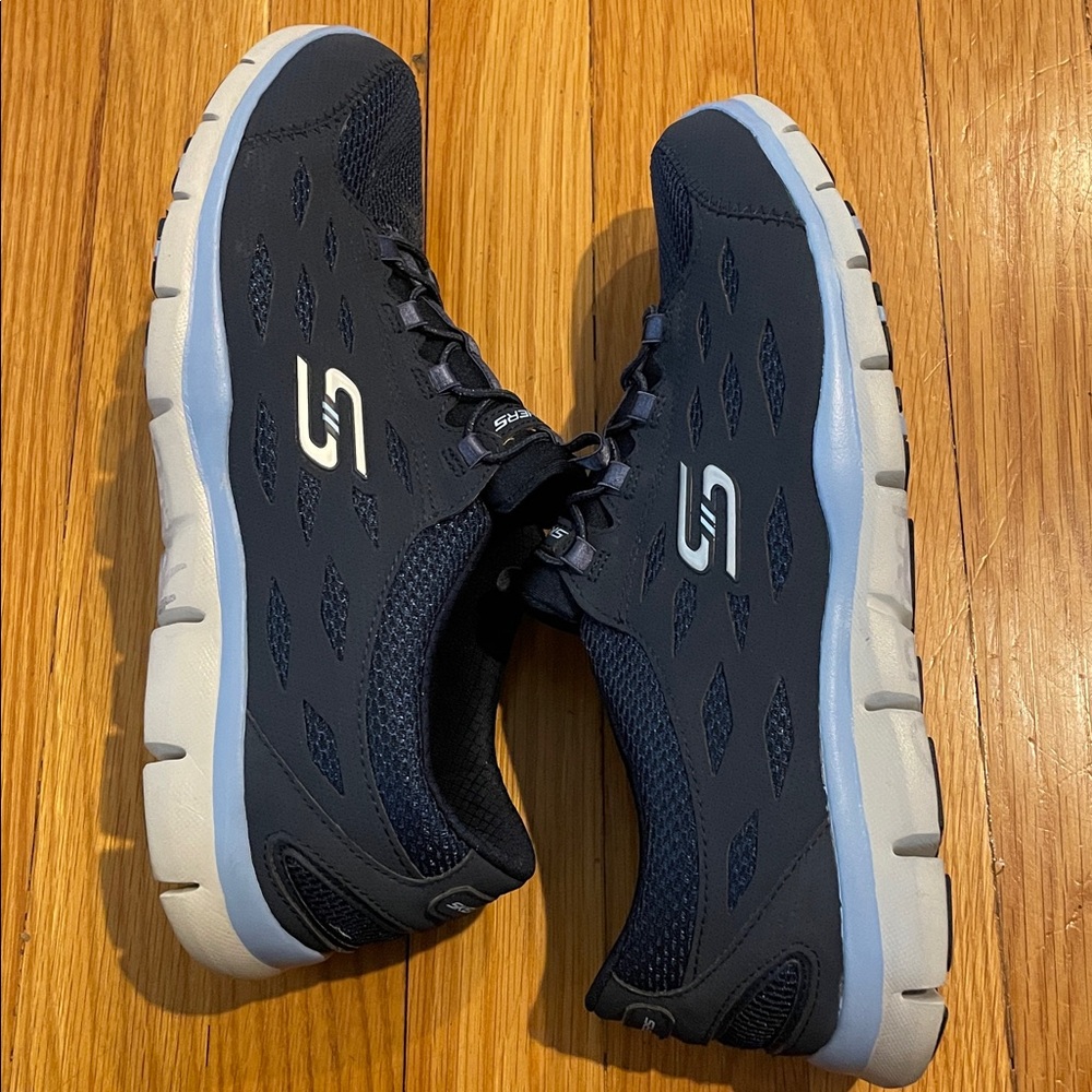 Skechers Dark Navy and Light Blue Athletic Slip-Ons